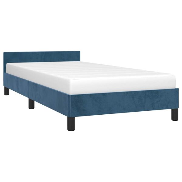 vidaXL Bedframe zonder matras 80x200 cm fluweel donkerblauw