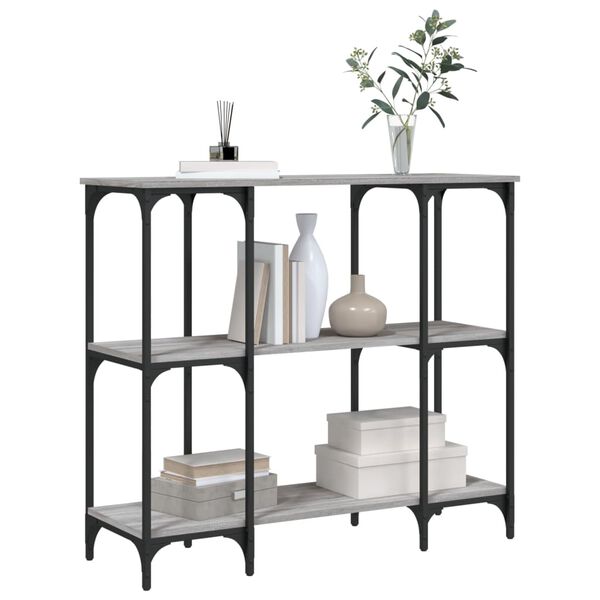 vidaXL Wandtafel 102x35x90 cm bewerkt hout grijs sonoma eikenkleurig