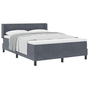 vidaXL Boxspringbed met hoofdeinde Donkergrijs 200 x 140 cm Fluweel