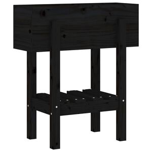 vidaXL Plantenbak 62x30x69 cm massief grenenhout zwart