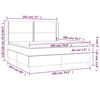 vidaXL Boxspring met matras en LED fluweel lichtgrijs 180x200 cm