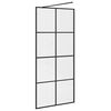 vidaXL Inloopdouchewand 90x195 cm ESG-glas transparant en zwart