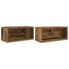 vidaXL CD Opslag Rek 2 st Eikenhout 40 x 17 x 17 cm Bewerkt hout