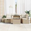 vidaXL Tuin Sofa Set 7 pcs Beige poly rattan