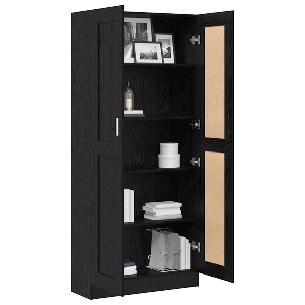 vidaXL Boekenkast Zwart Eiken 82,5 x 30,5 x 185 cm Bewerkt hout