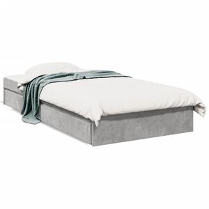 vidaXL Bedframe met lades bewerkt hout betongrijs 75x190 cm