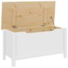 vidaXL Opbergbox Wit en honingbruin 90 x 40 x 45 cm Massief Vurenhout