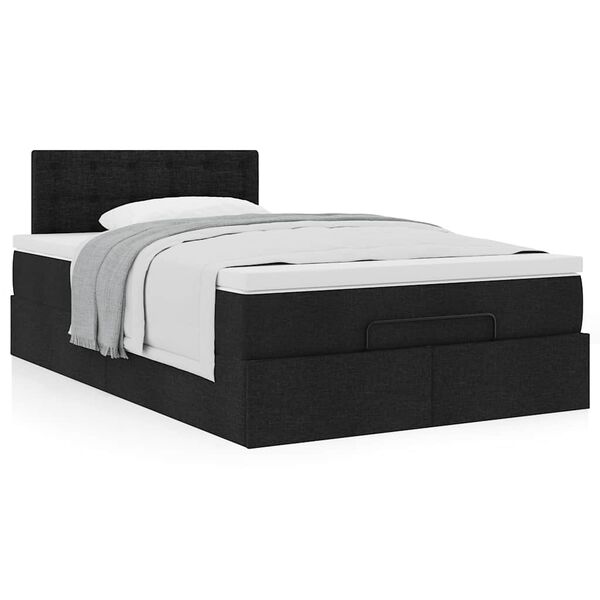 vidaXL Bed met matras 120x190 cm stof zwart