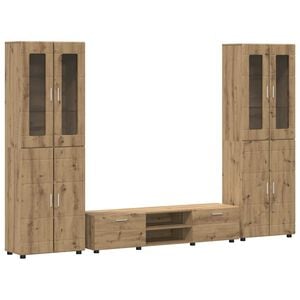vidaXL Tv-meubelset FLORIN 3 pcs Artisan Eiken Bewerkt hout