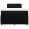 vidaXL Boxspring met matras stof zwart 120x200 cm