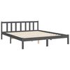 vidaXL Bedframe met hoofdbord massief hout grijs