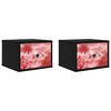 vidaXL Wandkastje AACHEN 2 st Zwart eiken 36 x 33 x 25 cm Bewerkt hout