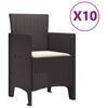 vidaXL Tuin Eetset met kussen 11 pcs Bruin en Crème Rattan