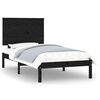 vidaXL Bedframe massief hout zwart 90x190 cm