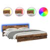 vidaXL Bedframe met hoofdeinde Oud Hout 200 x 200 cm Bewerkt hout