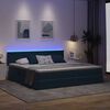 vidaXL Opbergbed met LED met matras Donkerblauw 200 x 200 cm Fluweel