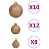 vidaXL 111-delige Kerstballenset polystyreen roségoud