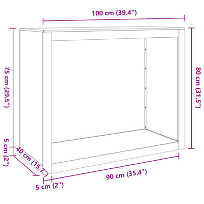 vidaXL Haardhoutrek 100x40x80 cm staal groen