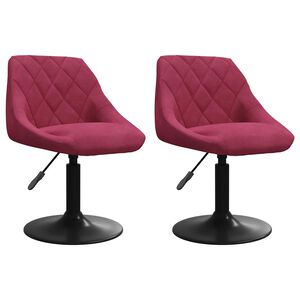 vidaXL Eetkamerstoelen draaibaar 2 st fluweel wijnrood