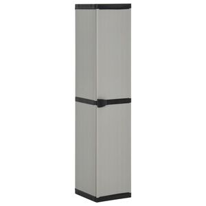 vidaXL Tuinkast met 3 schappen 34x40x168 cm grijs en zwart