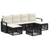 vidaXL Tuinbankenset 7 pcs Zwart poly rattan