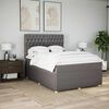 vidaXL Boxspring met matras stof taupe 160x200 cm