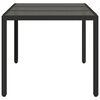 vidaXL Tuintafel met glazen blad 150x90x75 cm poly rattan zwart