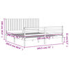 vidaXL Bedframe met hoofdbord massief hout wit