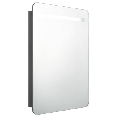 vidaXL Badkamerkast met spiegel en LED 60x11x80 cm grijs