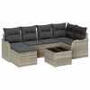 vidaXL Tuin Sofa Set 7 st Lichtgrijs poly rattan