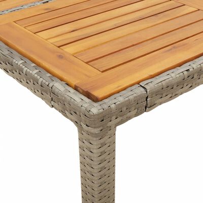 vidaXL Tuintafel 150x90x75 cm acaciahout en poly rattan grijs