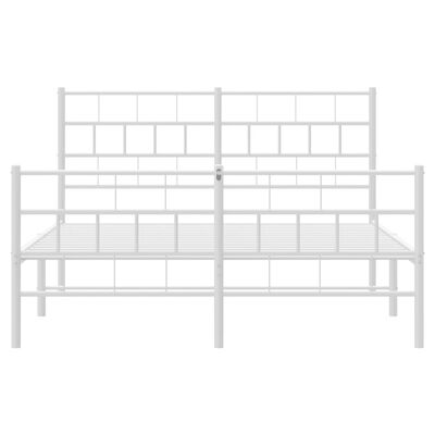 vidaXL Bedframe met hoofd- en voeteneinde metaal wit 140x200 cm