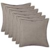 vidaXL Kussensloop 6 pcs HOUTEN Lichtgrijs 80 x 80 cm Boucl&eacute;