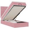 vidaXL Ottoman bed met matrassen en LED's 100x200cm fluweel roze