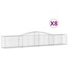vidaXL Schanskorven 8 st gewelfd 400x50x60/80 cm gegalvaniseerd ijzer