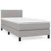 vidaXL Boxspring met matras stof lichtgrijs 90x190 cm