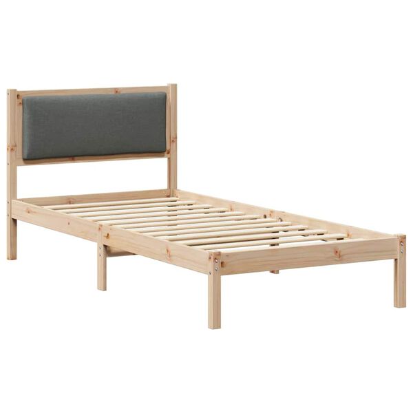 vidaXL Bedframe Donkergrijs 90 x 200 cm Massief grenenhout