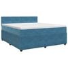 vidaXL Boxspringbed met matras Donkerblauw 160 x 200 cm Fluweel