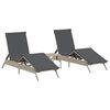 vidaXL Ligbedden 2 st met tafel poly rattan lichtgrijs