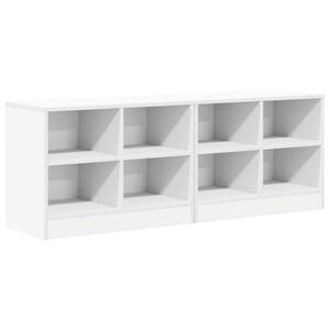 vidaXL Bed kast met plank 2 pcs Wit 66 x 33 x 48 cm Bewerkt hout