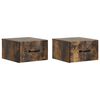 vidaXL Wandbeugel Bedkast 2 st Gerookt eiken 34,5 x 33 x 20 cm
