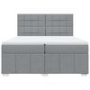 vidaXL Boxspring met matras stof lichtgrijs 200x200 cm