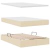 vidaXL Opslag bed met matras met matras Cr&egrave;me 120 x 200 cm Polyester