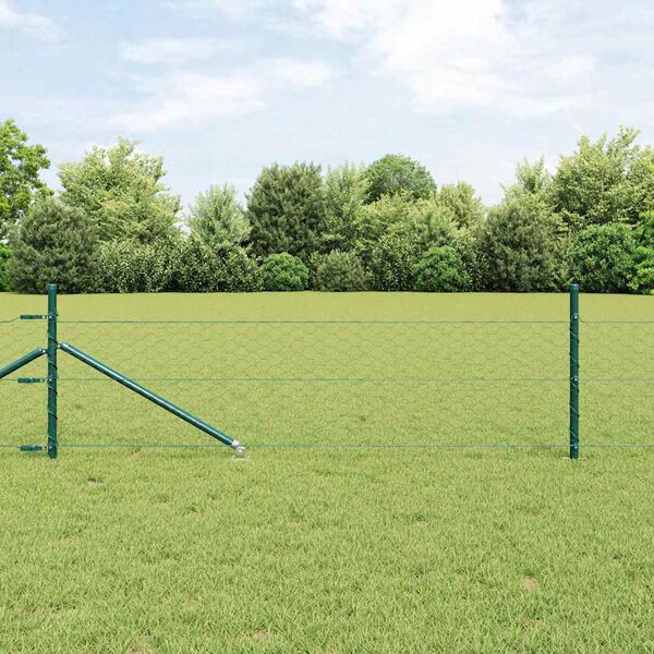 vidaXL Afrasteringspaal Groen 100 x 0,4 m (50 mm gaas) Staal en PVC
