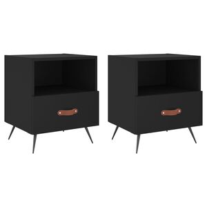 vidaXL Nachtkastjes 2 st 40x35x47,5 cm bewerkt hout zwart