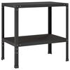 vidaXL Planttafel 80 x 50 x 80 cm Gepoedercoat staal Zwart