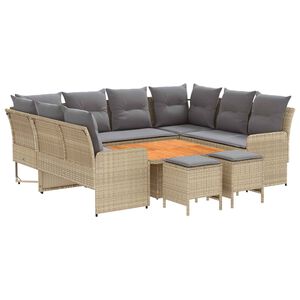 vidaXL Meubelsets met kussen 8 pcs Beige en Licht Grijs PE Rattan