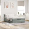 vidaXL Ottoman bed met matras 140x200cm fluweel lichtgrijs