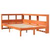 vidaXL Bed met boekenkast zonder matras grenenhout wasbruin 135x190 cm