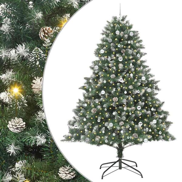 vidaXL Kunstkerstboom Groen 160 x 160 x 240 cm PVC en Plastic en Staal